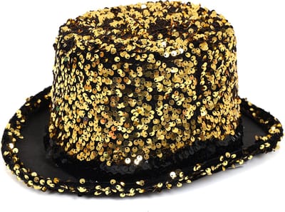 Hoge Hoed - Pailletten - Goud - One Size - Volwassenen - Unisex - Een Stuk