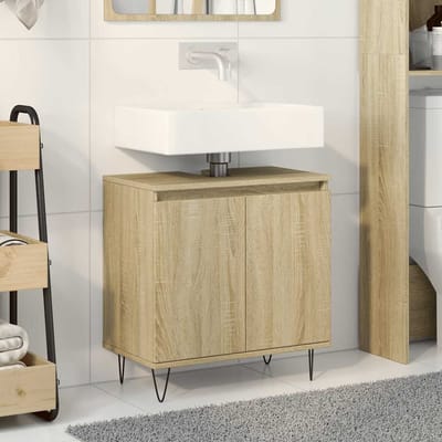 vidaXL - Badkamerkast - 58x33x60 - cm - bewerkt - hout - sonoma - eikenkleurig