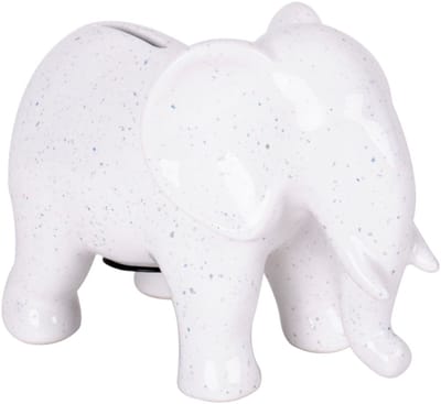 Witte spaarpot olifant keramiek - Helio Ferretti