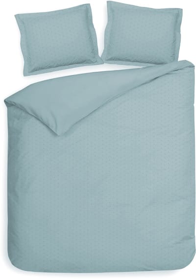 Heckettlane Dekbedovertrek Punto - Bedlinnen met Stippen - 200x200-220 cm - Tweepersoons - Blauw - Dekbedovertrek van 100% Katoen-Satijn