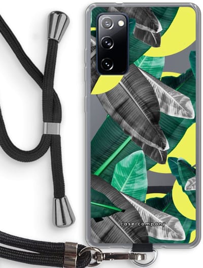 Hoesje met koord geschikt voor Samsung Galaxy S20 FE / S20 FE 5G hoesje met Koord - Fantasie jungle - Telefoonhoesje met Zwart Koord - Bescherming aan alle Kanten en Over de Schermrand