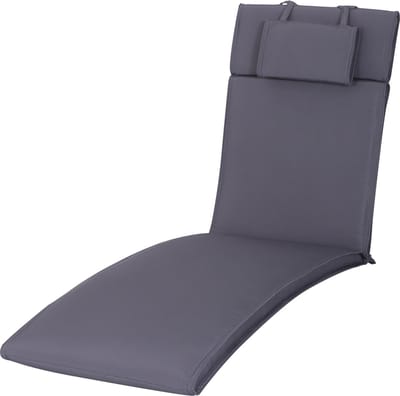 Outsunny - Stoelkussen - met Hoofdkussen - Veters - Polyester - Grijs