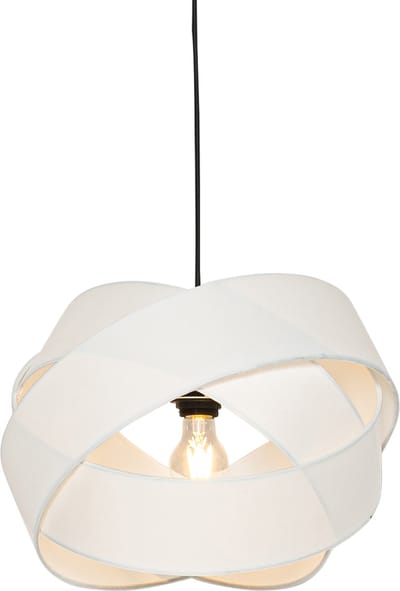QAZQA cloth - Moderne Hanglamp - 1 lichts - Ø 38 cm - Wit - Woonkamer | Slaapkamer | Keuken