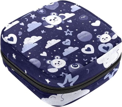 Opbergtas Maandverband - Hygiëne Pouch - Privacy Beschermen - Ingebouwd Vakje - 12 x 17 cm - Panda Ster Patroon