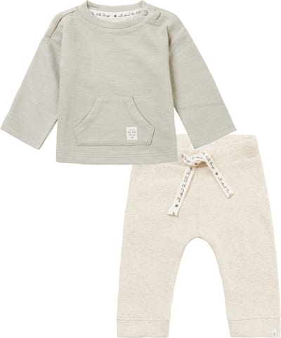 Noppies - Kledingset - Unisex - 2delig - Broek Mabletone Oatmeal - Shirt Moody Willow Grey - Maat 50