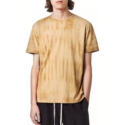 AllSaints Inez Ss Crew Paloverde Yellow Maat: XS | T-shirts met Print Outlet | Heren | Beige
