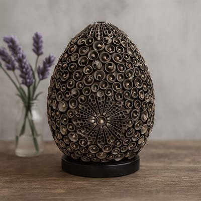 Boho Schelpenlamp - Chocolade Twist Ovaal - 20 cm