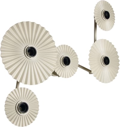 OSRAM DECOR Plisse wandlamp, 5 fittingen, E27, staal, beige, minimalistisch, design, lampenkap