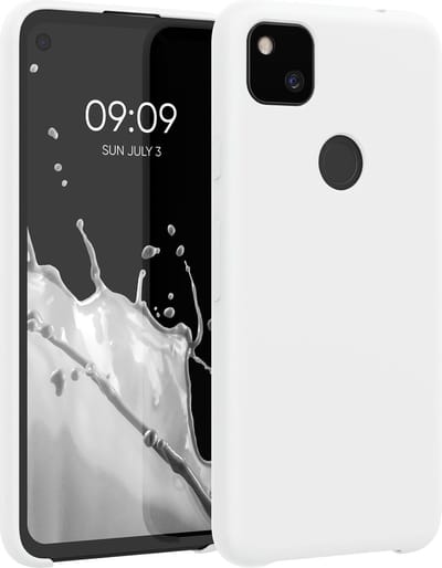 kwmobile telefoonhoesje geschikt voor Google Pixel 4a - Hoesje met siliconen coating - Smartphone case in wit