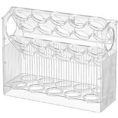 Eierhouder 3 Lagen Houdt Versheid Plastic Klap Eiercontainer voor Keuken Koelkast white
