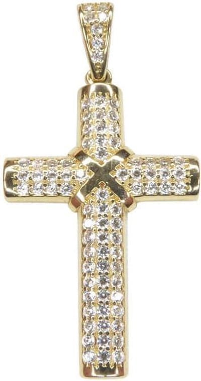 14 karaat geel gouden zirkonia kruis