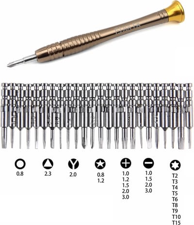 Let op type!! JIAFA JF-8129 24 in 1 Professional Multi-functional Screwdriver Set with Carrying Bag (Gold)