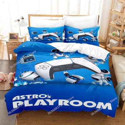 Astro Bot Beddengoed Collectie Enkel Twin Volledig Queen King Size Bed Collectie Volwassene Kind Slaapkamer Dekbedovertrek Collecties 3D Print Anime Met Beddengoed S US Twin(172x218cm)