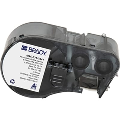 Brady M4C-375-7641 tape krimpkous zwart op wit | 16,4 mm x 2,13 m (origineel)