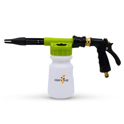 Horvitus® Foam gun - Snow foam - Foam cannon - Schuimlans - Foam gun auto - Foam lance - Schuimsproeier - Snow foam cannon - Past op tuinslang - Messing - Afneembaar pistool