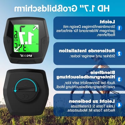 Draadloze Fietcomputer met 21 Functies, IP54 Waterdicht, LED Achtergrondverlichting en Automatische Start/Stop, Fietssnelheidsmeter en HD Snelheidsmeter