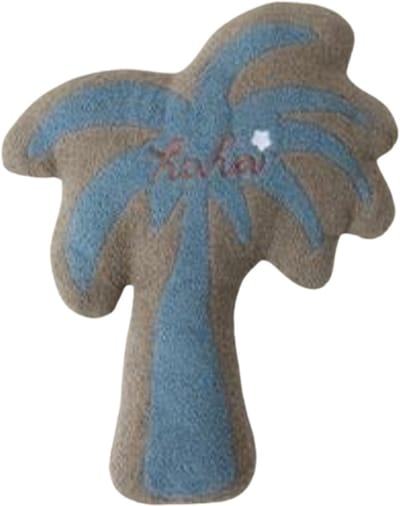 Palm - Sierkussen in vorm van Palmblad - Sierkussen - Vormkussen – 50x60 cm Grijs/Blauw – Luxe Botanisch Vormkussen voor Sofa & Kinderkamer – RBAN SPCTRA®