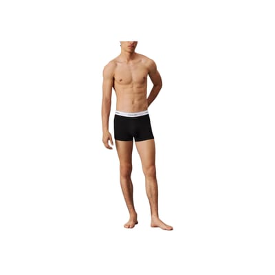 Calvin Klein Ondergoed met Letterprint Mid-Rise Comfortabele Boxershorts 3-Pack Heren ondergoed Zwart 000NB3963A-UB1 M white