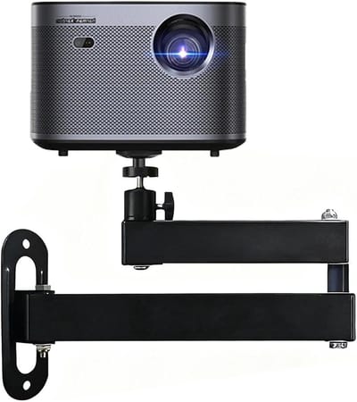 Beamer Wandbeugel - Projector Houder - Thuisbioscoop Inrichten - 360 Graden Draaibaar - 35 cm Uitschuifbaar - Mat Zwart