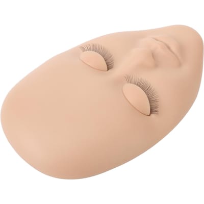 Wimper Mannequin Hoofd Herbruikbaar Zacht Rubber 3D Effecten Vervangbare Oogleden Mannequin Hoofd voor Double Lash lichtbruine kleur