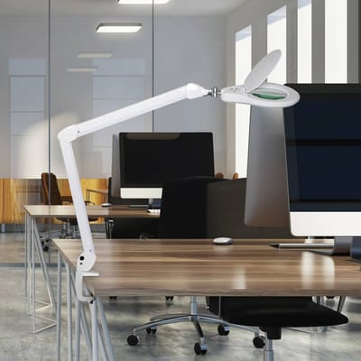 MAULsource LED Loeplamp - dimmbaar - tafelklem - wit - metaal|kunststof - 1 stuk - 83 x 20 x 50.5 cm - MAUL