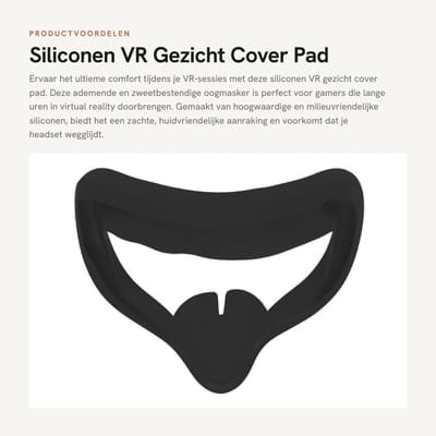 Dailygoods - Siliconen VR Gezicht Cover Pad - Ademend Oogmasker - Comfortabel en Zweetbestendig - Zwart - VR Beschermhoes - Geschikt voor Gaming Heads...