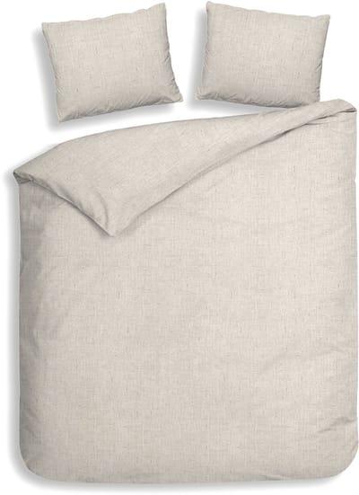 Heckettlane Dekbedovertrek Franela - Effen Bedlinnen - 240x200-220 cm - Lits-Jumeaux - Beige - Dekbedovertrek van 100% Katoen-Flanel