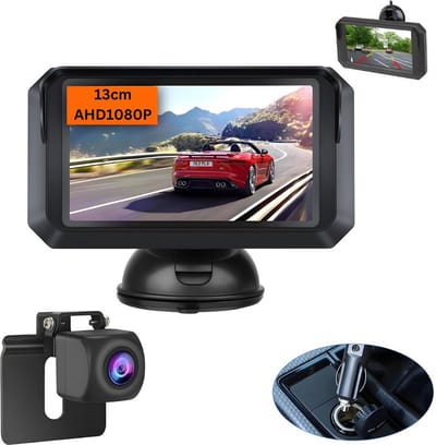 Thuys – Achteruitrijcamera – Parkeersensoren Draadloos – Voor Auto / Camper / Vrachtwagen En Bus – Multifunctionele Stand – 13cm – Met Nachtvisie – 1080P
