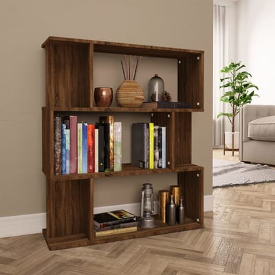 vidaXL - Boekenkast - / - kamerscherm - 80x24x96 - cm - bewerkt - hout - bruineiken