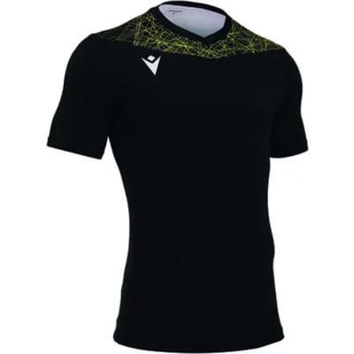 Macron Nash Shirt Korte Mouw Kinderen - Zwart / Geel | Maat: 7-8 Y