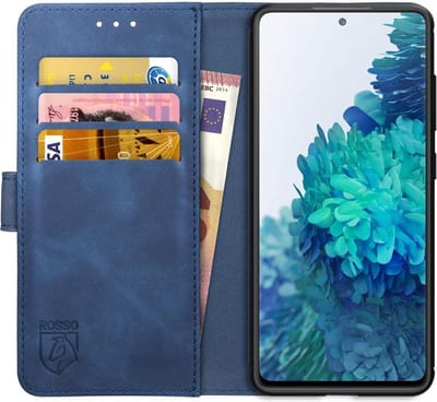 Rosso Element Book Case Wallet Hoesje Geschikt voor Samsung Galaxy S20 FE | Portemonnee | 3 Pasjes | Magneetsluiting | Stand Functie | Blauw