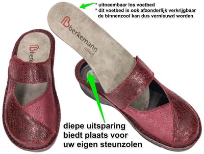 Berkemann -Dames - bordeaux - pantoffels - maat 35.5