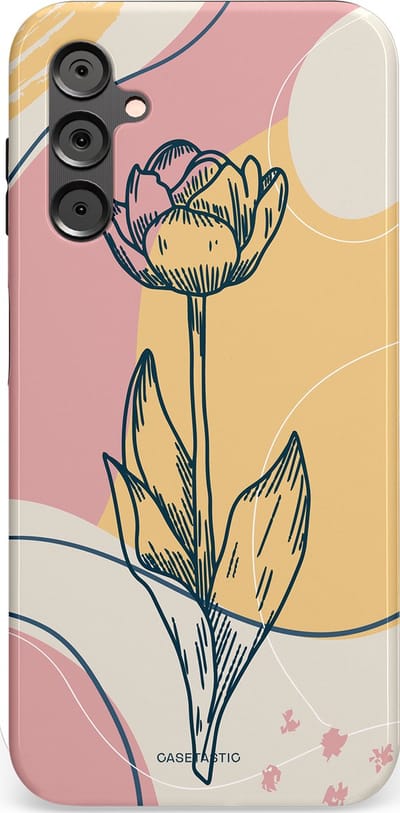 Casetastic Hoesje Geschikt voor Samsung A14 (5G/4G) - Stijlvolle Beschermende Duo-layer Case - Zachte tulp