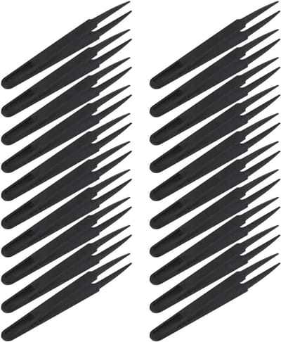 Plastic Pincet - Reparatie Tool - Precisiewerk - Antistatisch - 10 Stuks - Zwart