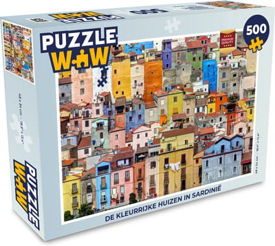 Puzzel De kleurrijke huizen in Sardinië - Legpuzzel - Puzzel 500 stukjes