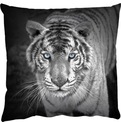 Sierkussens - Kussentjes Woonkamer - 50x50 cm - Tijger - Dier - Zwart - Blauw - Modern