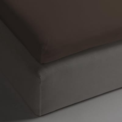 HnL Living - Hoeslaken - Topper - Katoen Perkal - 90 x 220 cm - Bruin