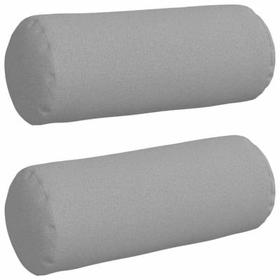vidaXL Bolster Kussens 2 st Stof Wolkengrijs Ø 15 x 40 cm