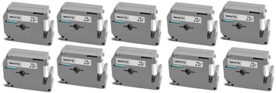 Label Tape Geschikt voor Brother M-K231 | 12mm x 8 m | Zwart op Wit - 10 stuks - Geschikt voor: PT-55 PT-60 PT-65 PT-75 PT-80 PT-85 PT-90 PT-BB4 PT-M95 P-Touch 55 P-Touch 60 P-Touch 65 P-Touch 75 P-Touch 80 P-Touch 85