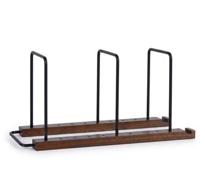 Purepeak LP Opbergsysteem Geschikt voor 30 LP's - LP Opbergrek - Vinyl Houder - Platen Standaard - Verstelbaar Rek - Hout - Metaal