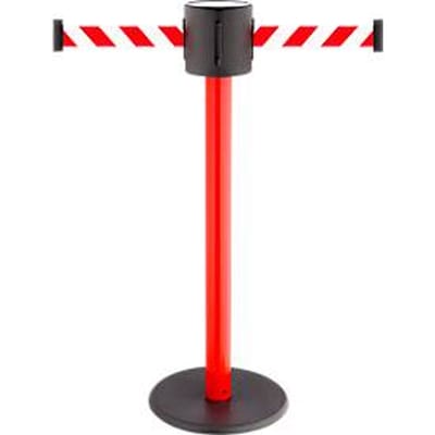 Afzetpaal met trekband RS-Guidesystems GLAD 28 rood, 2 kleuren trekband rood/wit