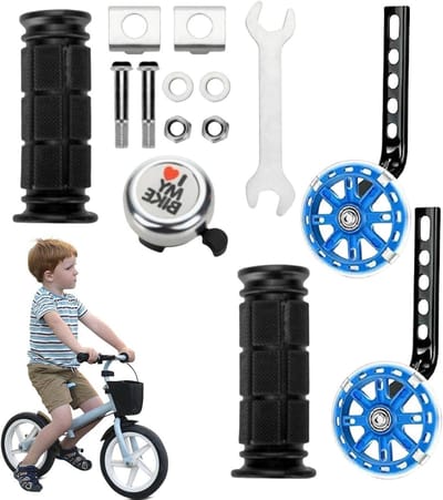 Zijwieltjes Kinderfiets - Oefenwielen Balanswiel - Kinderen Leren Fietsen - Verstevigd Driehoek Ontwerp - 12-20 inch - Blauw