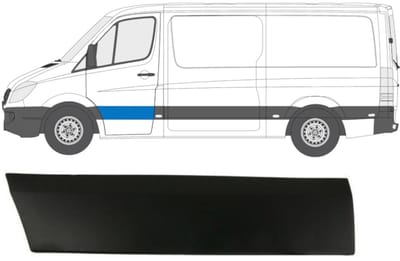 Voordeur sierlijst voor Mercedes Sprinter 2006-2018 / Links