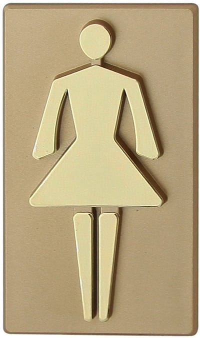 Domino® Deurbordje Toilet - Meisje Gouden - WC bordjes - Tekstbord WC – Toilet bordje - Bordje - Toiletbord met Pictogram Deursticker Bord Teken - Symbool Sticker