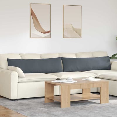vidaXL - Zitkussens - 2 - pcs - Donkergrijs - 145 - x - 40 - cm - Corduroy - stof