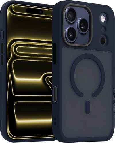Hoesje - Geschikt voor Apple iPhone 17 Pro - Magsafe Compatible - Sterk & Shockproof - Back Cover - Shock Proof Case - Telefoon Hoes Shockproof - Telefoonhoesjes - Donkerblauw