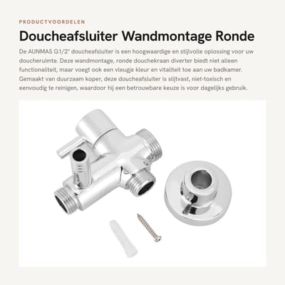 Dailygoods- Doucheafvoer Hoogwaardige Materialen - Wandmontage - Kleurvol Ontwerp - Ruimtebesparend - Duurzaam - Eenvoudig Schoonmaken - Douchekraan