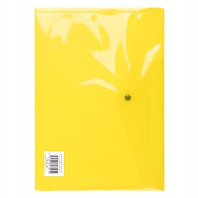 Q-connect Map met Drukknop, PP, A4, 172 Micron, Transparant Geel