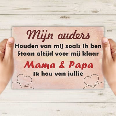 Spreukbord - Mijn Ouders - Hout - Vintage - Grappig - Humor - Bord - Tekstbord - Wandbord - Wanddecoratie - Muurdecoratie - Woonkamer - Om Aan De Muur Te Hangen
