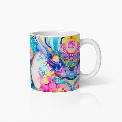 Kleurrijke Abstracte Kunst Koffiemok – Levendige en Artistieke Keramische Theebeker voor Thuis en Op Kantoor